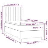 Lattenrost, LED-Matratze, dunkelbraun, 90 x 190 cm, Stoff