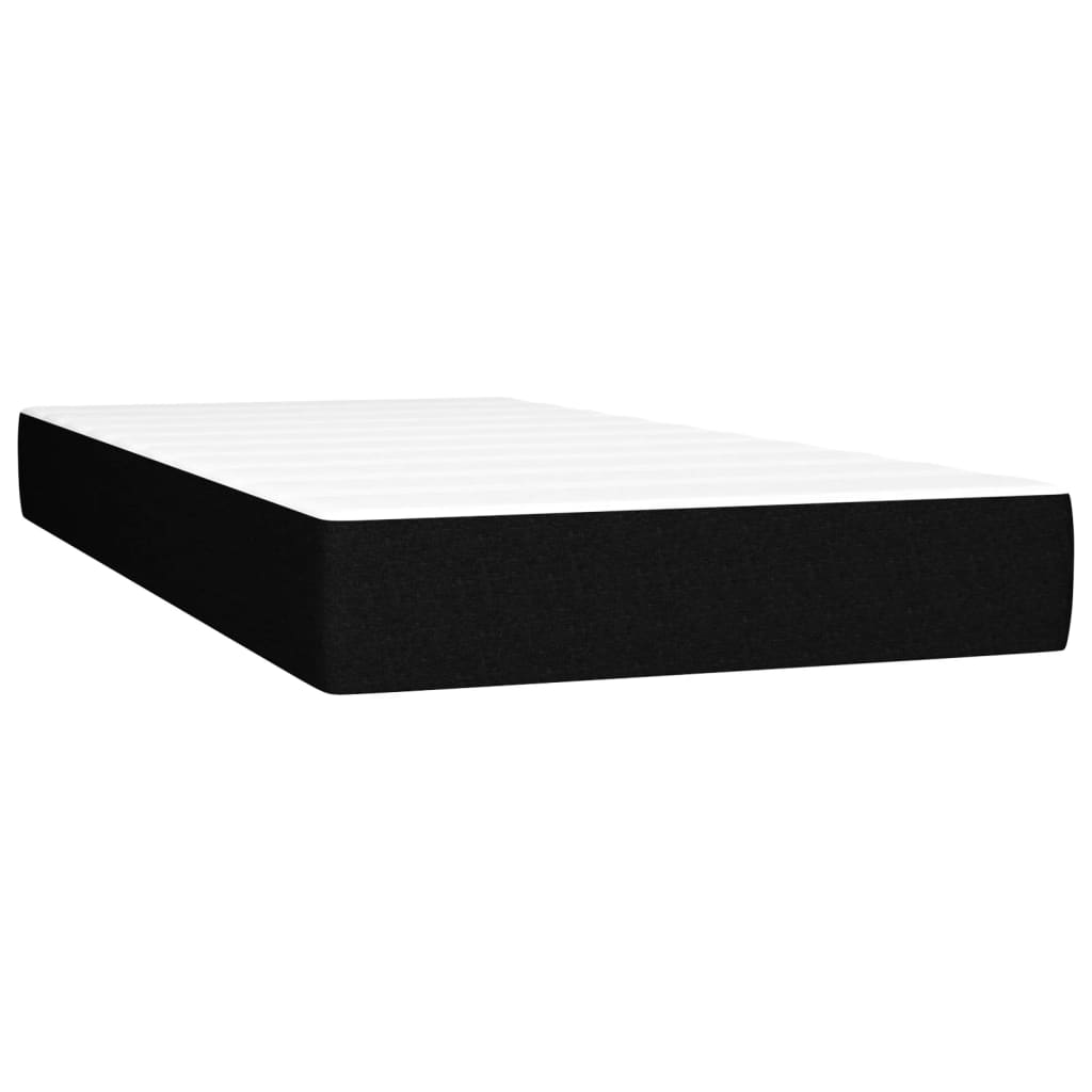 Bed slatted base mattress and LED Black 90x200 cm Fabric