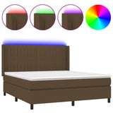 Matratzenbett mit Lattenrost und LED Dunkelbraun 160x200 cm