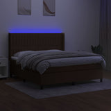 Matratzenbett mit Lattenrost und LED Dunkelbraun 160x200 cm