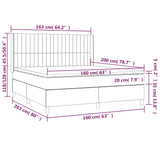 Matratzenbett mit Lattenrost und LED Dunkelbraun 160x200 cm