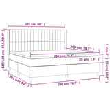 Lattenrostmatratze und LED-Creme-Stoff 200 x 200 cm