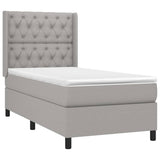 Sommier à lattes de lit matelas LED Gris clair 80x200cm Tissu