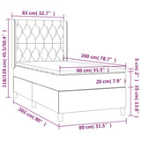 Lattenrost LED-Matratze Hellgrau 80x200cm Stoff