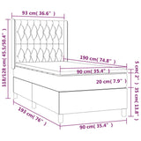 Lattenrost, LED-Matratze, dunkelgrau, 90 x 190 cm, Stoff