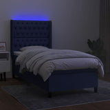 Lattenrostmatratze und LED-Stoff in Blau 90 x 190 cm