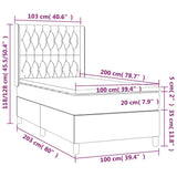 Lattenrost LED-Matratze Hellgrau 100x200 cm Stoff