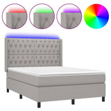 Sommier à lattes de lit matelas LED Gris clair 140x200 cm Tissu