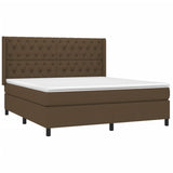 Sommier à lattes de lit matelas et LED Marron foncé 160x200 cm