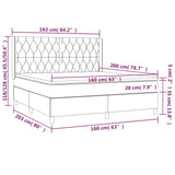 Lattenrostmatratze und Stoff LED Taupe 160x200 cm