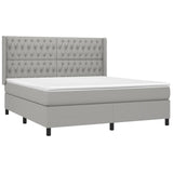 Sommier à lattes de lit matelas LED Gris clair 180x200 cm Tissu