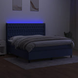 Lattenrostmatratze und LED-Stoff in Blau, 180 x 200 cm