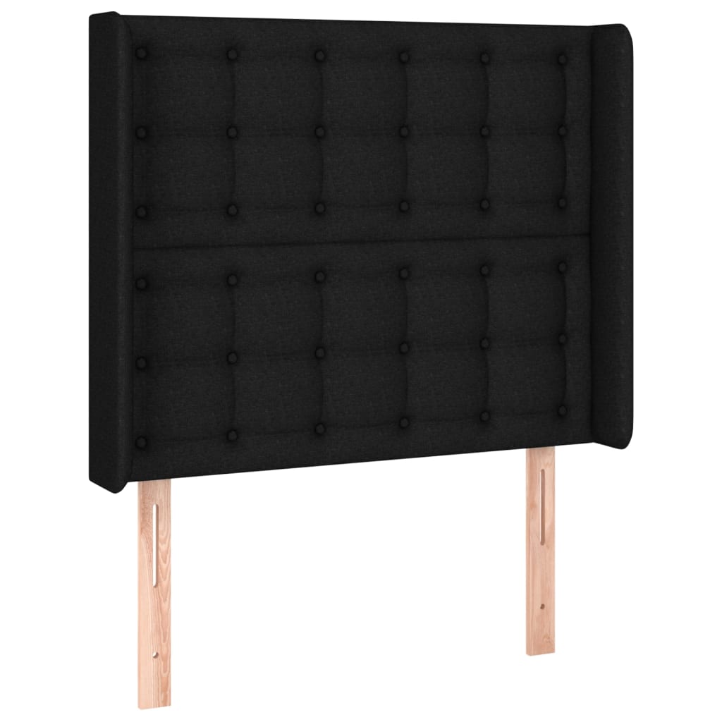 Sommier à lattes de lit matelas et LED Noir 80x200cm Tissu