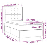 Lattenrost LED-Matratze Hellgrau 90x200cm Stoff