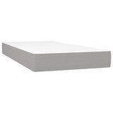 Bed slatted base LED mattress Light gray 100x200 cm Fabric