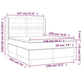 Lattenrost LED-Matratze Hellgrau 140x190 cm Stoff