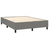 Sommier à lattes de lit matelas LED Gris foncé 140x190 cm Tissu