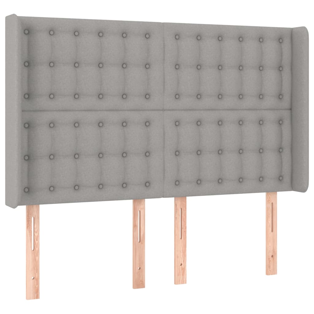 Sommier à lattes de lit matelas LED Gris clair 140x200 cm Tissu