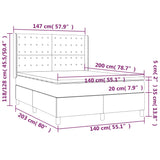 Lattenrostmatratze und Stoff LED Taupe 140x200 cm