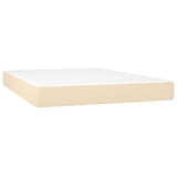 Sommier à lattes de lit matelas et LED Crème 140x200 cm Tissu