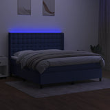 Lattenrostmatratze und LED-Stoff in Blau, 180 x 200 cm