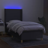 Sommier à lattes de lit matelas LED Gris foncé 80x200cm Tissu