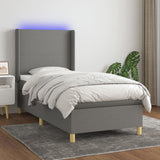 Sommier à lattes de lit matelas LED Gris foncé 90x190cm Tissu