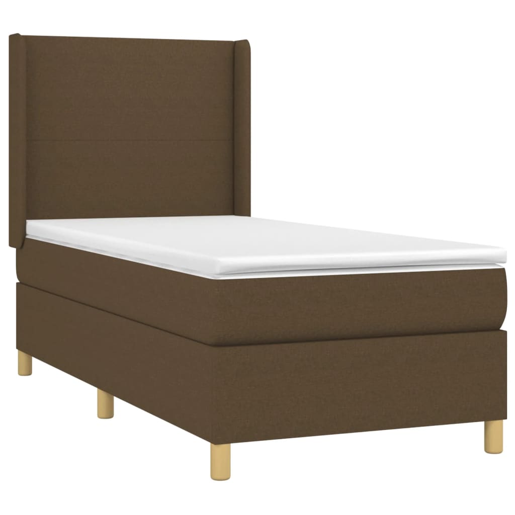 Sommier à lattes de lit matelas LED Marron foncé 90x190cm Tissu