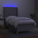 Sommier à lattes de lit matelas LED Gris clair 90x200cm Tissu