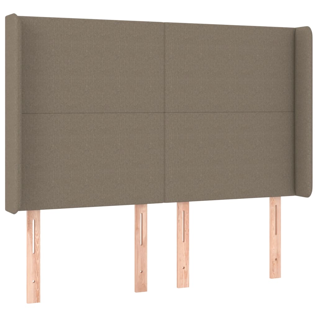 Sommier à lattes de lit matelas et LED Taupe 140x200 cm Tissu