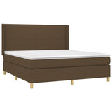 Sommier à lattes de lit matelas et LED Marron foncé 160x200 cm