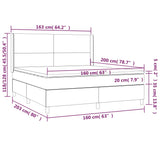 Lattenrostmatratze und LED-Creme-Stoff 160 x 200 cm