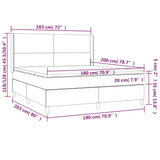 Lattenrost LED-Matratze Hellgrau 180x200 cm Stoff