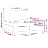 Lattenrost LED-Matratze Dunkelgrau 180x200 cm Stoff