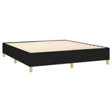 Sommier à lattes de lit matelas et LED Noir 180x200 cm Tissu