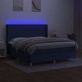 Lattenrostmatratze und LED-Stoff in Blau, 180 x 200 cm