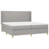 Sommier à lattes de lit matelas LED Gris clair 200x200 cm Tissu