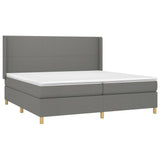 Slatted bed base LED mattress Dark gray 200x200 cm Fabric