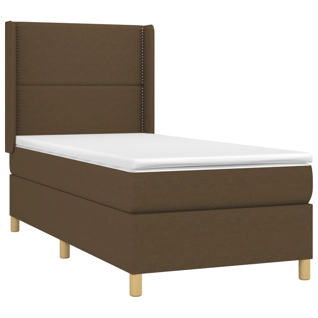 Sommier à lattes de lit matelas LED Marron foncé 80x200cm Tissu