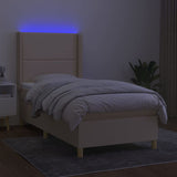 Lattenrostmatratze und LED-Creme-Stoff 80 x 200 cm