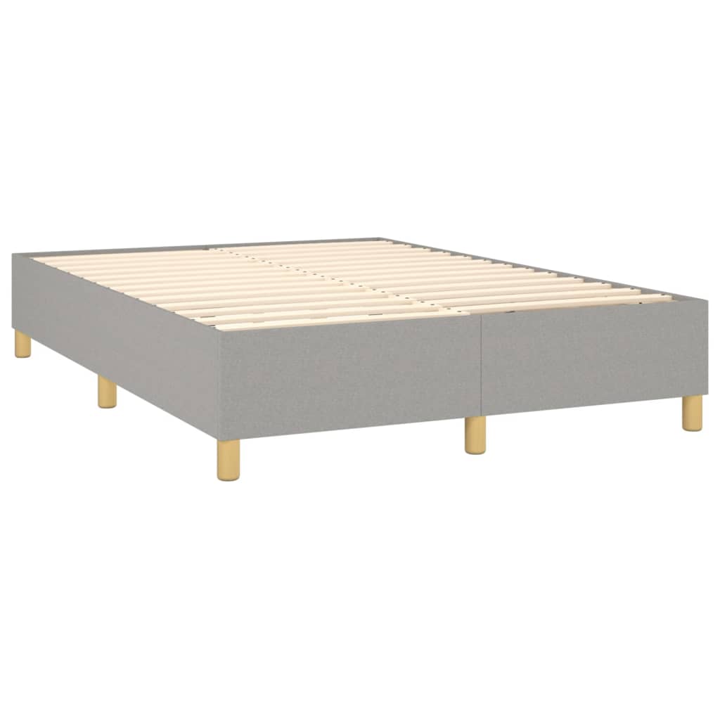 Slatted bed base LED mattress Light gray 140x200 cm Fabric