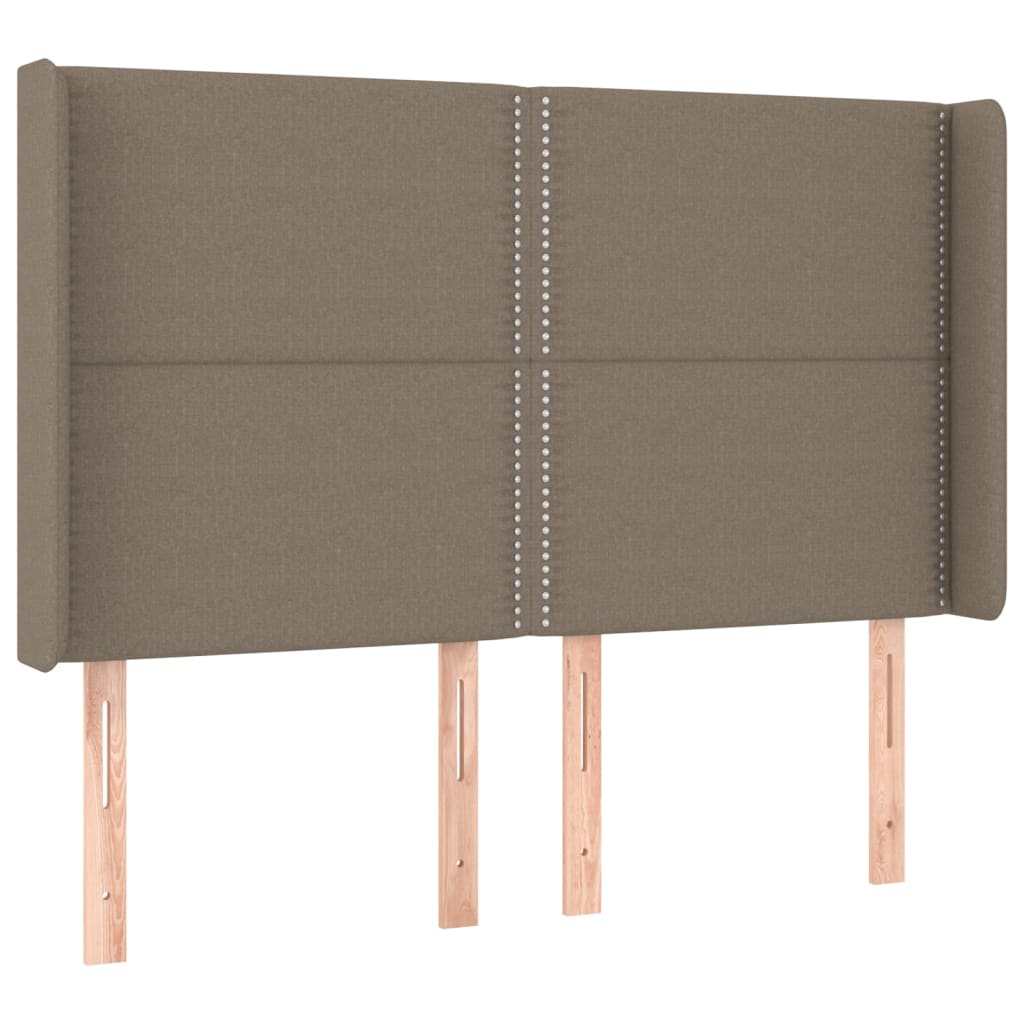 Sommier à lattes de lit matelas et LED Taupe 140x200 cm Tissu