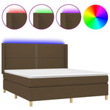 Matratzenbett mit Lattenrost und LED Dunkelbraun 160x200 cm