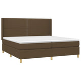 Sommier à lattes de lit matelas et LED Marron foncé 200x200 cm