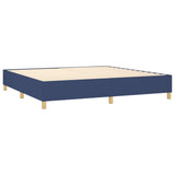 Sommier à lattes de lit matelas et LED Bleu 200x200 cm Tissu