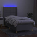 Sommier à lattes de lit matelas LED Gris clair 90x190cm Tissu