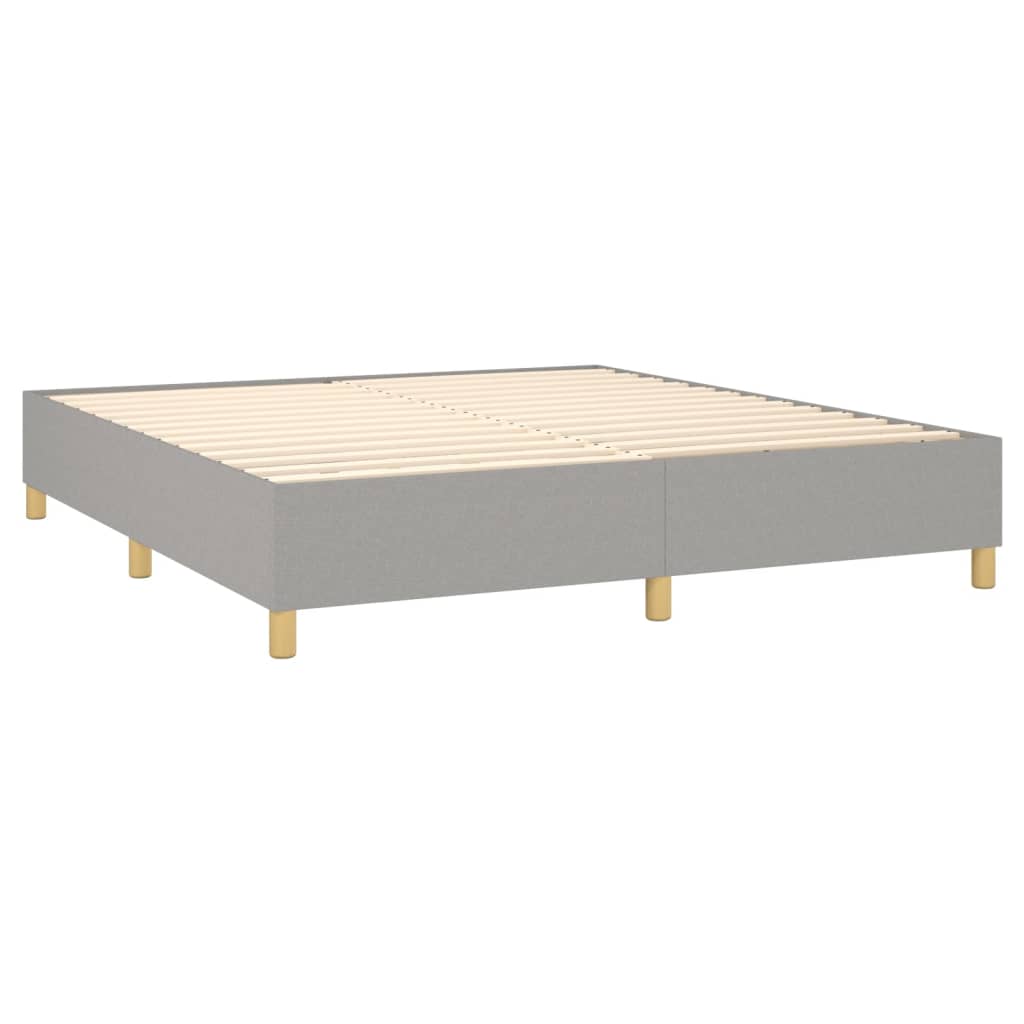 Sommier à lattes de lit matelas LED Gris clair 160x200 cm Tissu