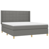 Slatted bed base LED mattress Dark gray 180x200 cm Fabric