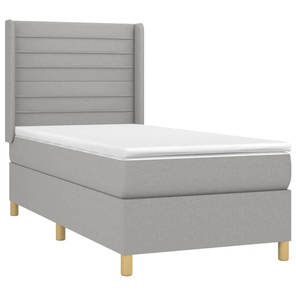 Sommier à lattes de lit matelas LED Gris clair 90x190cm Tissu