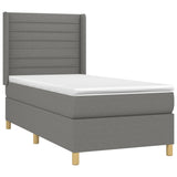 Slatted bed base LED mattress Dark gray 90x190cm Fabric